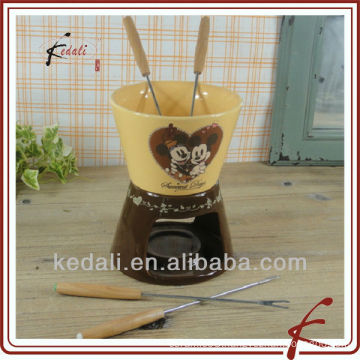 Modern design ceramic fondue warmer